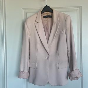 Light Pink Blazer w/ Silk Polka Dot Lining - XS